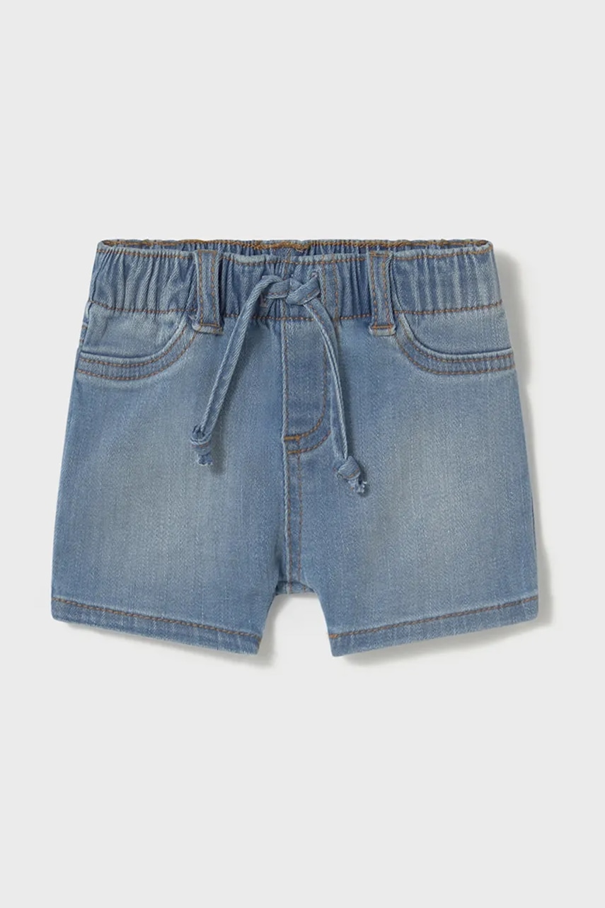 Mayoral Newborn pantaloni scurți din denim pentru bebeluși 1209-Îmbrăcăminte
