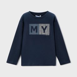 Mayoral longsleeve din bumbac culoarea bleumarin