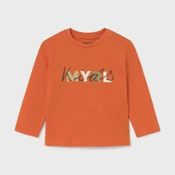 Mayoral longsleeve din bumbac culoarea portocaliu