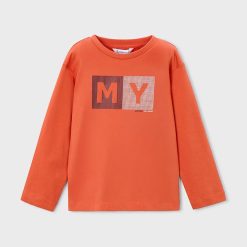 Mayoral longsleeve din bumbac culoarea portocaliu