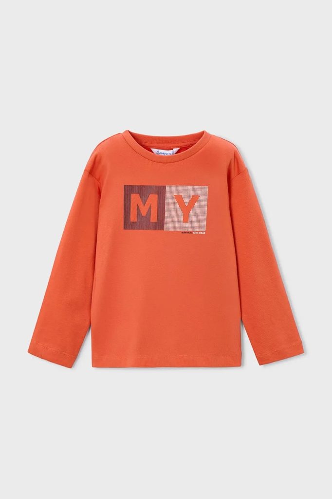 Mayoral longsleeve din bumbac culoarea portocaliu