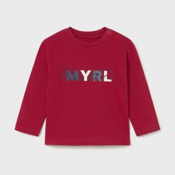 Mayoral longsleeve din bumbac culoarea roșu