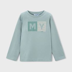 Mayoral longsleeve din bumbac culoarea turcoaz
