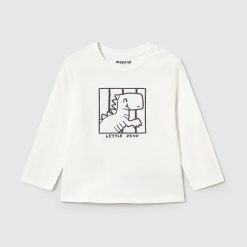 Mayoral longsleeve din bumbac pentru bebeluși culoarea bej
