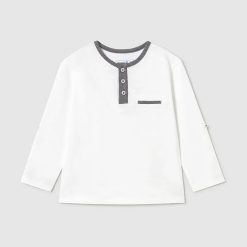 Mayoral longsleeve din bumbac pentru bebeluși culoarea gri