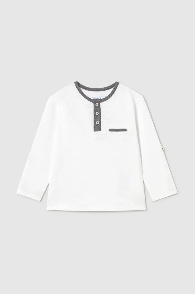 Mayoral longsleeve din bumbac pentru bebeluși culoarea gri