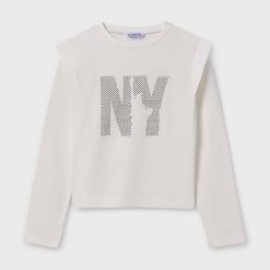 Mayoral longsleeve din bumbac pentru copii culoarea alb