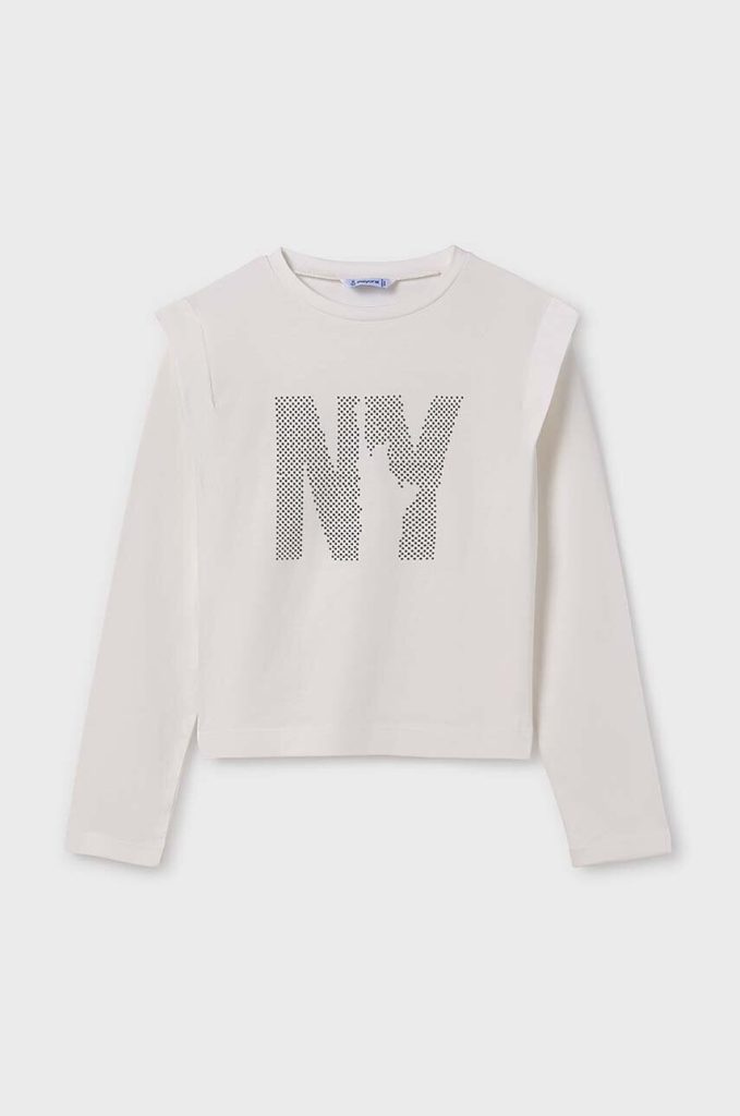 Mayoral longsleeve din bumbac pentru copii culoarea alb