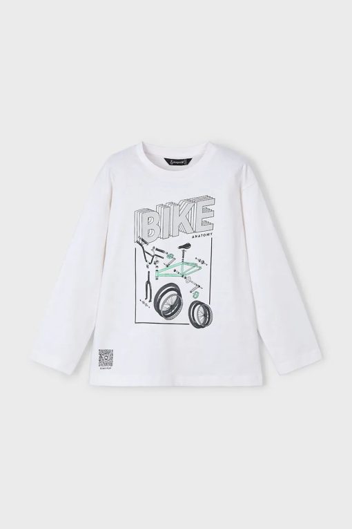 Mayoral longsleeve din bumbac pentru copii culoarea alb