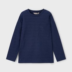 Mayoral longsleeve din bumbac pentru copii culoarea albastru marin