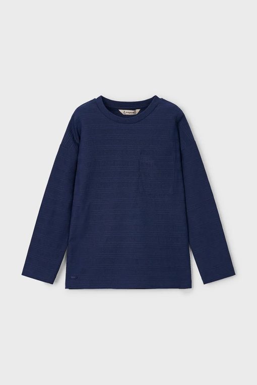 Mayoral longsleeve din bumbac pentru copii culoarea albastru marin