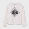 Mayoral longsleeve din bumbac pentru copii culoarea bej