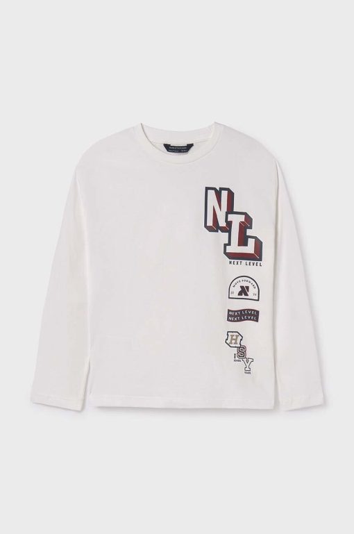 Mayoral longsleeve din bumbac pentru copii culoarea bej