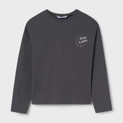 Mayoral longsleeve din bumbac pentru copii culoarea gri