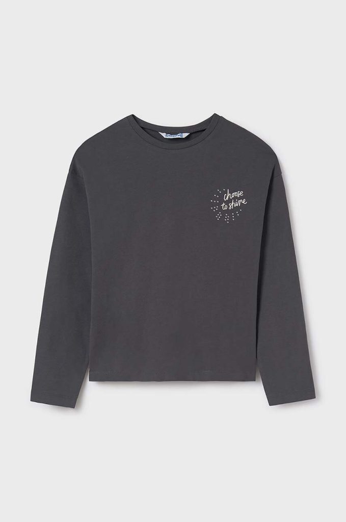 Mayoral longsleeve din bumbac pentru copii culoarea gri