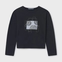 Mayoral longsleeve din bumbac pentru copii culoarea negru
