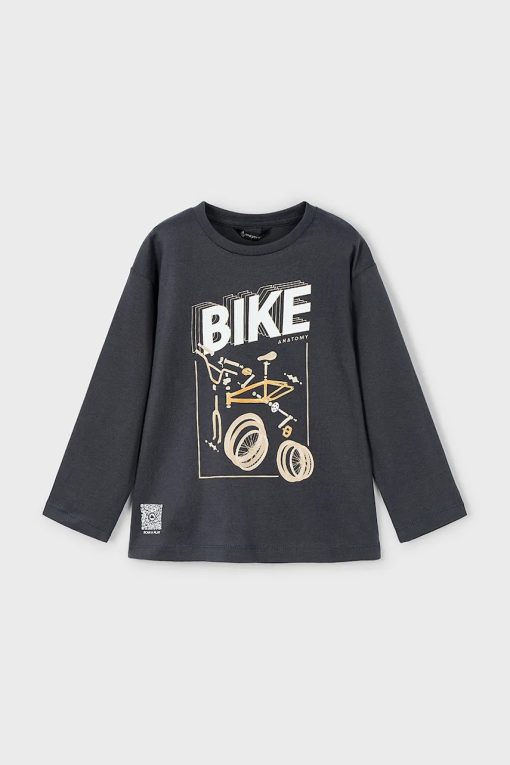 Mayoral longsleeve din bumbac pentru copii culoarea negru