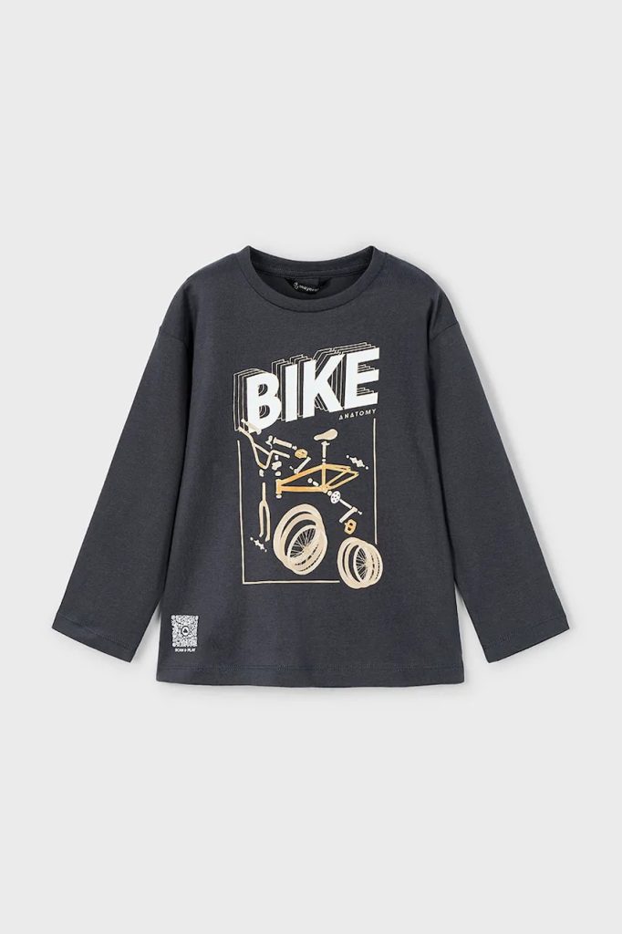 Mayoral longsleeve din bumbac pentru copii culoarea negru