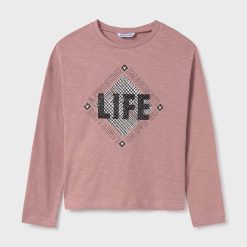 Mayoral longsleeve din bumbac pentru copii culoarea roz