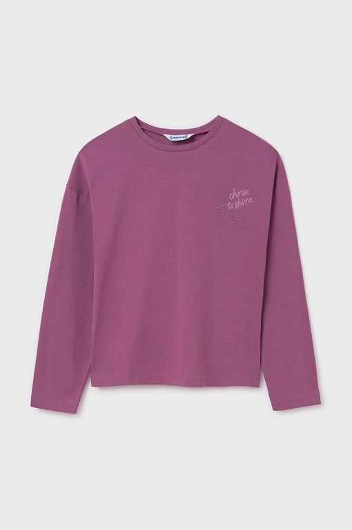 Mayoral longsleeve din bumbac pentru copii culoarea violet