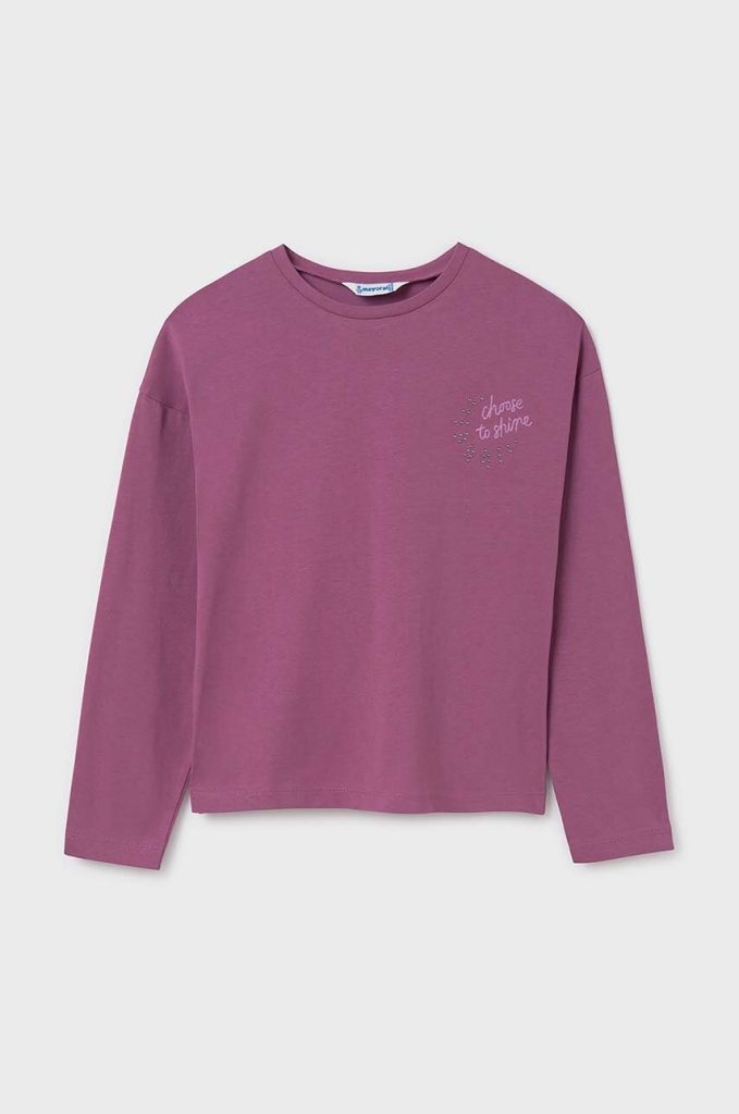 Mayoral longsleeve din bumbac pentru copii culoarea violet