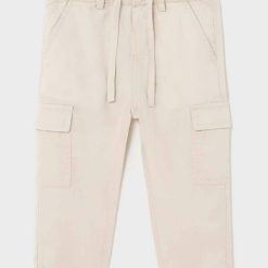 Mayoral pantaloni bebe cargo slim culoarea bej