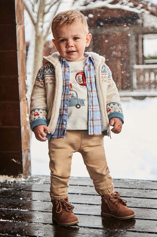 Mayoral pantaloni bebe jogger serża soft culoarea bej