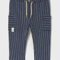 Mayoral pantaloni de bumbac pentru copii culoarea bleumarin