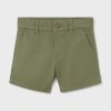 Mayoral pantaloni scurti copii chino basic culoarea verde