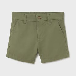 Mayoral pantaloni scurti copii chino basic culoarea verde