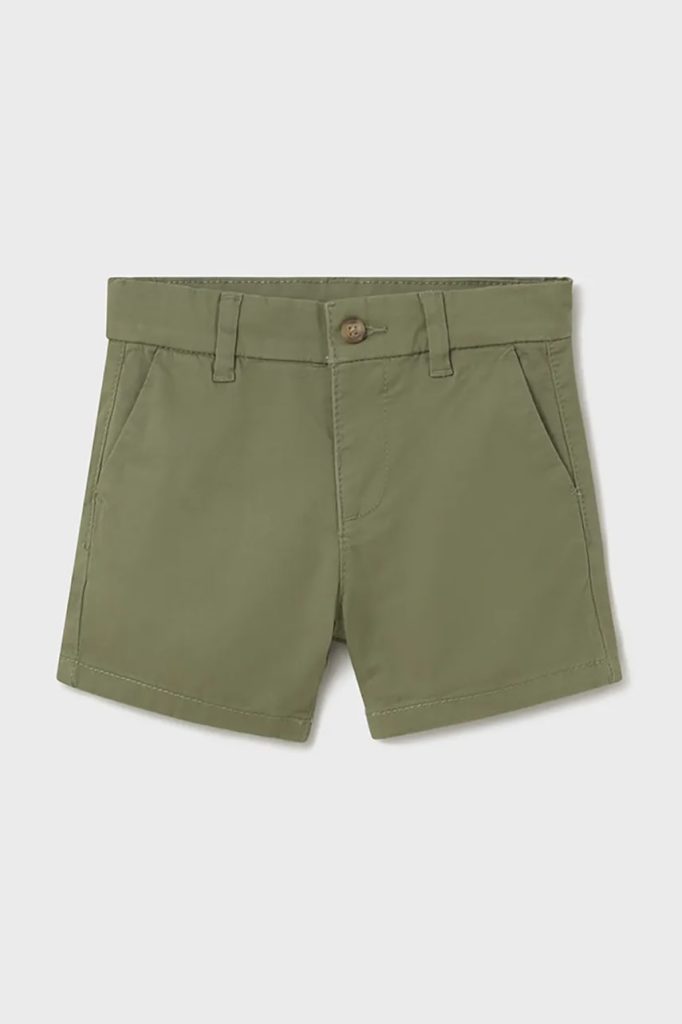 Mayoral pantaloni scurti copii chino basic culoarea verde