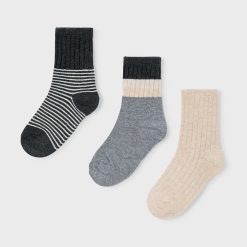 Mayoral șosete copii 3-pack culoarea maro