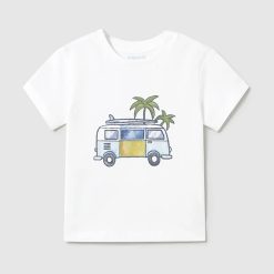 Mayoral tricou de bumbac pentru copii culoarea alb