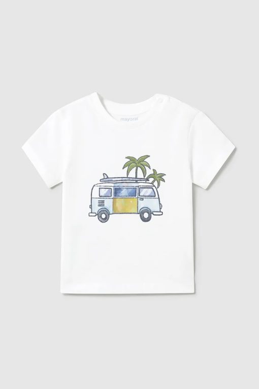 Mayoral tricou de bumbac pentru copii culoarea alb
