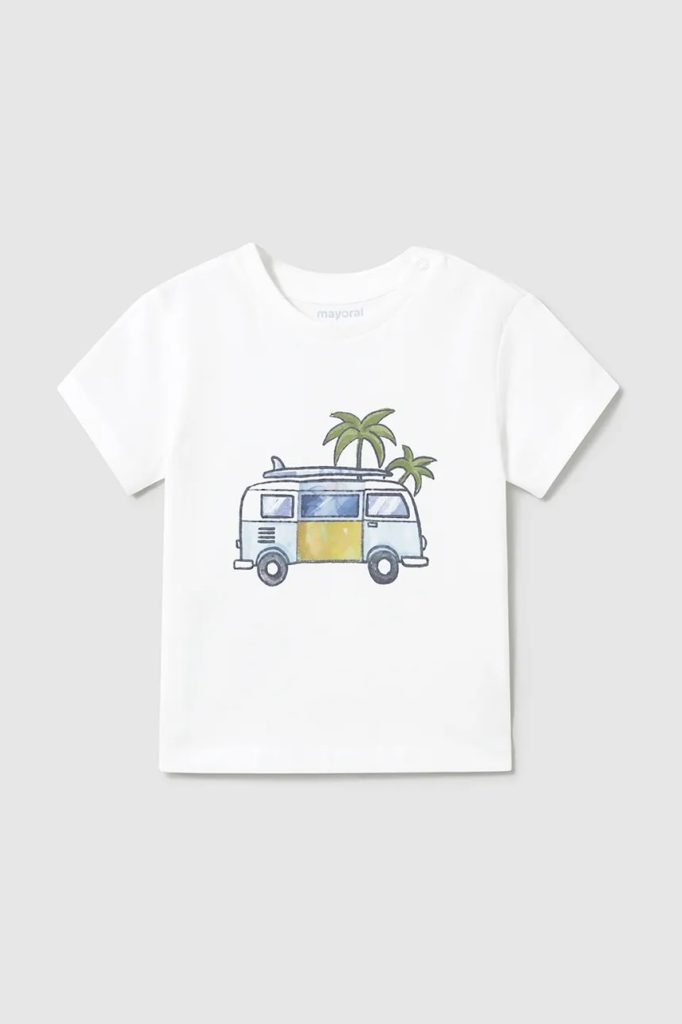 Mayoral tricou de bumbac pentru copii culoarea alb