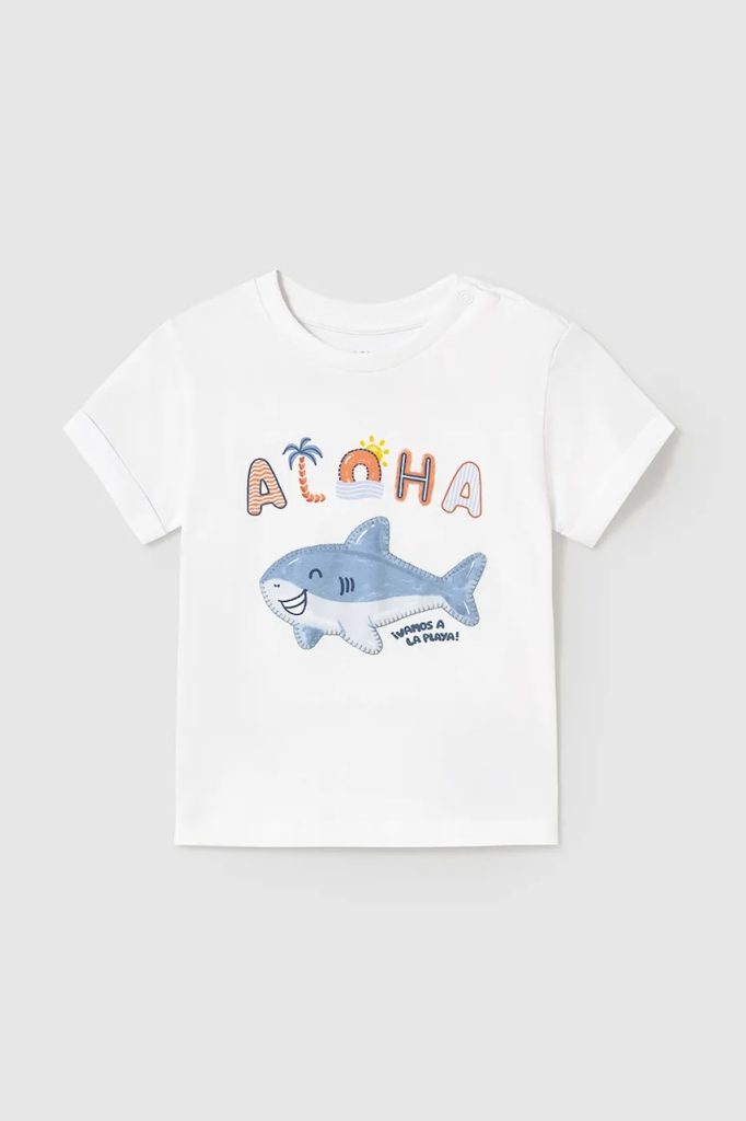 Mayoral tricou de bumbac pentru copii culoarea alb