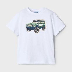 Mayoral tricou de bumbac pentru copii culoarea alb