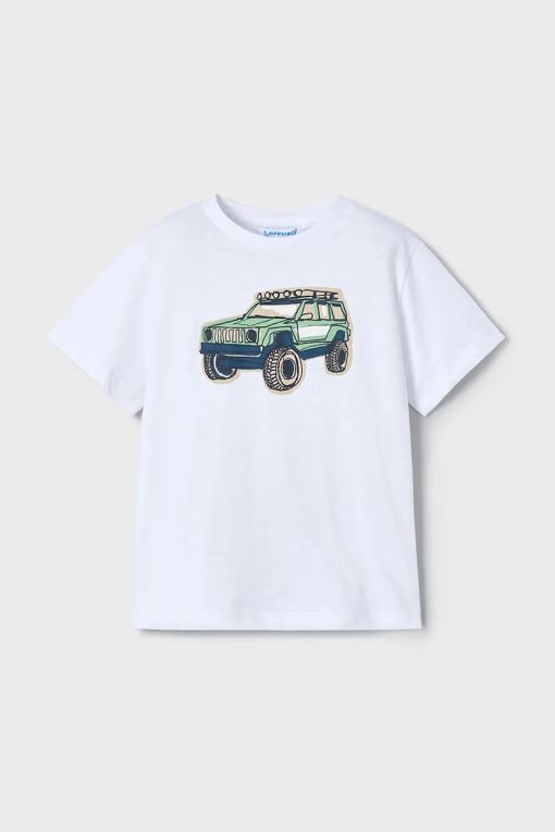 Mayoral tricou de bumbac pentru copii culoarea alb