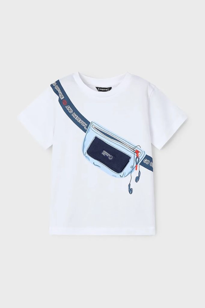 Mayoral tricou de bumbac pentru copii culoarea alb