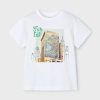 Mayoral tricou de bumbac pentru copii culoarea alb