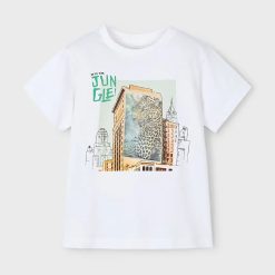 Mayoral tricou de bumbac pentru copii culoarea alb