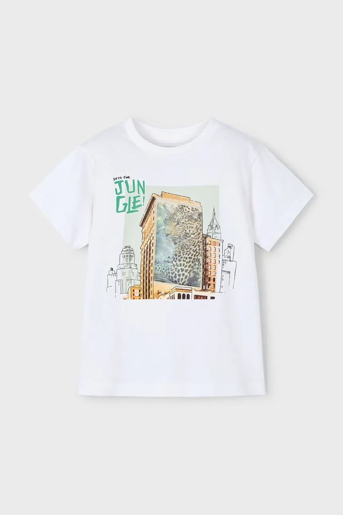 Mayoral tricou de bumbac pentru copii culoarea alb