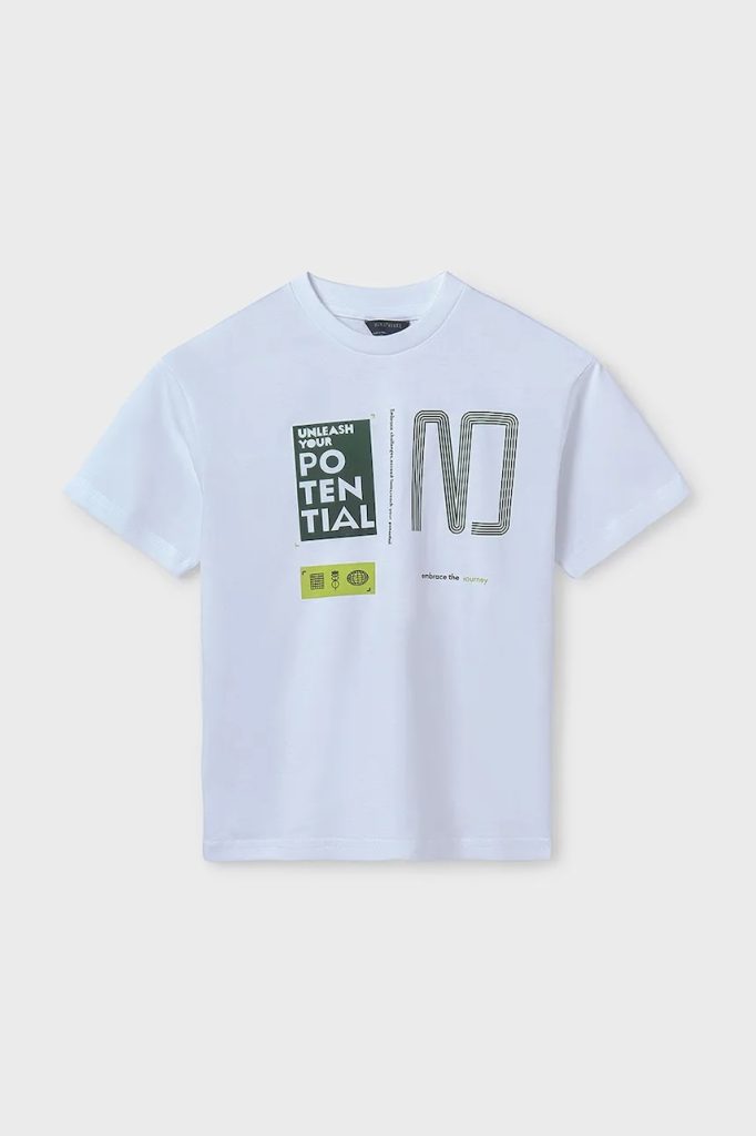 Mayoral tricou de bumbac pentru copii culoarea alb