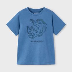 Mayoral tricou de bumbac pentru copii culoarea albastru marin