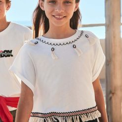 Mayoral tricou de bumbac pentru copii culoarea bej-Îmbrăcăminte