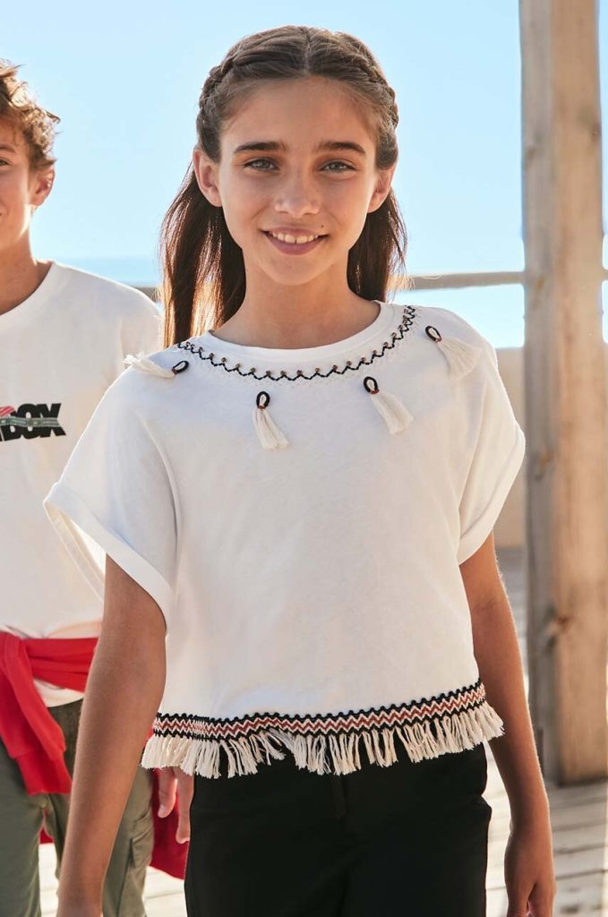 Mayoral tricou de bumbac pentru copii culoarea bej-Îmbrăcăminte