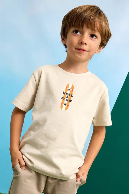 Mayoral tricou de bumbac pentru copii culoarea bej