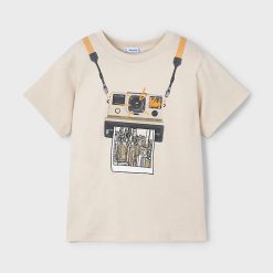 Mayoral tricou de bumbac pentru copii culoarea bej