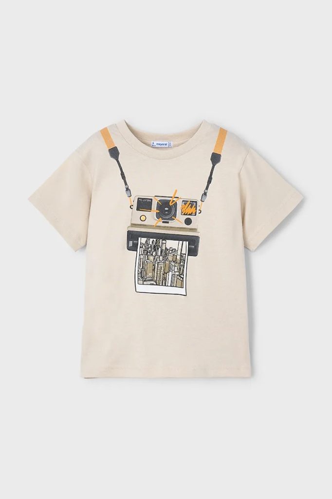 Mayoral tricou de bumbac pentru copii culoarea bej