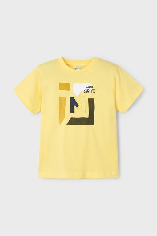 Mayoral tricou de bumbac pentru copii culoarea galben